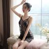 Sexy Deep V Thin Backless Transparent Erotic Underwear Large Size Suspender Lace Eyelashes Pure Desire Temptation