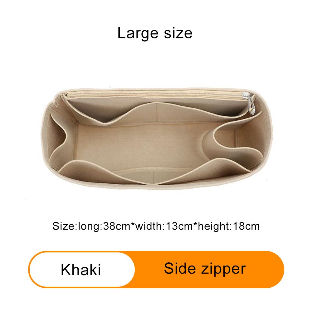 Felt Insert Bag Cosmetic Organizer Insert For Goyard Tote,Makeup Bags With Zipper, Inner Pouch Fit Luxury Handbags for Women
