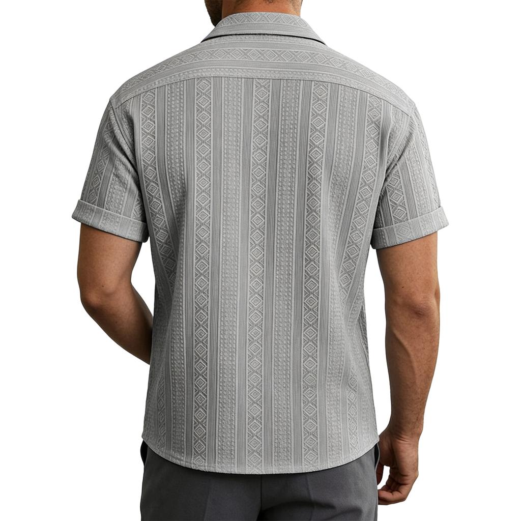 Herren Freizeit Hemd mit Tasche und Kragen, Kurzarm