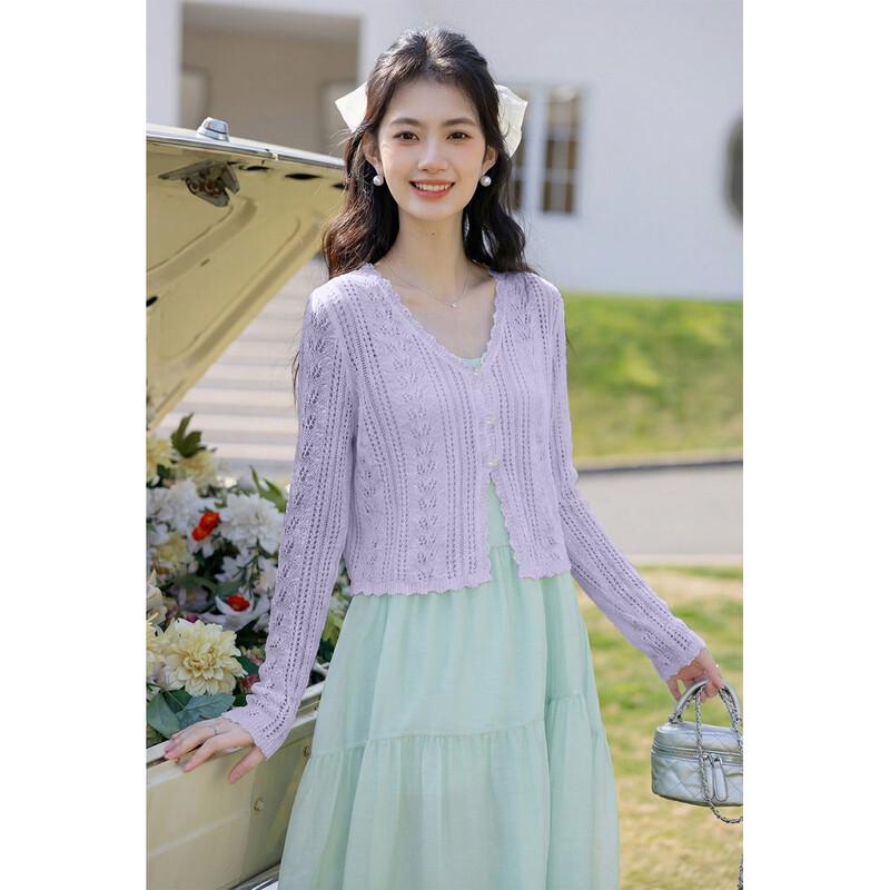 Mokana Women s Korean Style Hollow Knit Long Sleeve Cardigan One Size