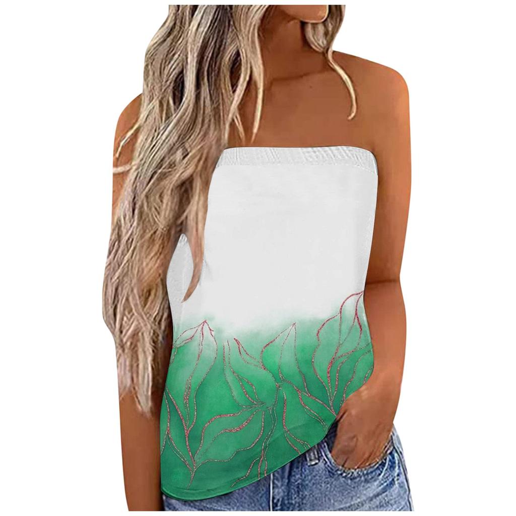 Women's Summer Sexy Tube Top Off Shoulder Sleeveless Tops Strapless Beach Vest Bandeau Shirt Backless Sexy Tops