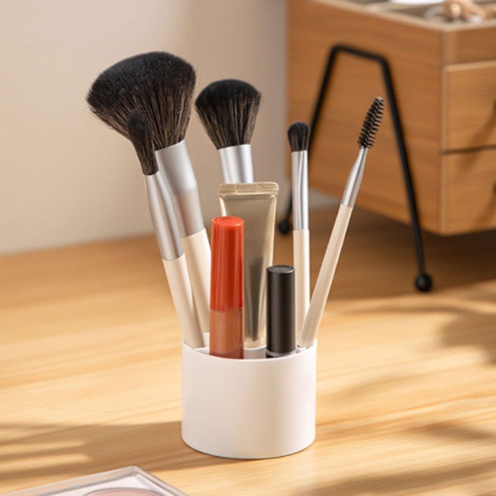 Mini Desktop Storage Box Round Stationery Storage Rack Simple Makeup Brush Holder for Home