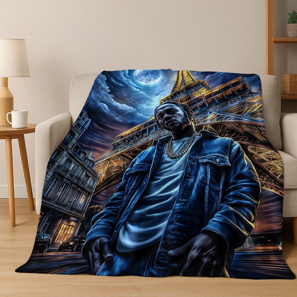 2026 New Legend Rappers Star Art Cartoon Hip Hop Flannel Blanket,Cozy Soft Throw Blanket for Home Bedroom Bed Sofa Cover Gift