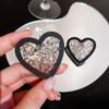 Vintage Hyperbole Irregular Glass Black Heart-shaped Stud Earrings For Woman Luxury Party Unusual Earrings Fashion Gift