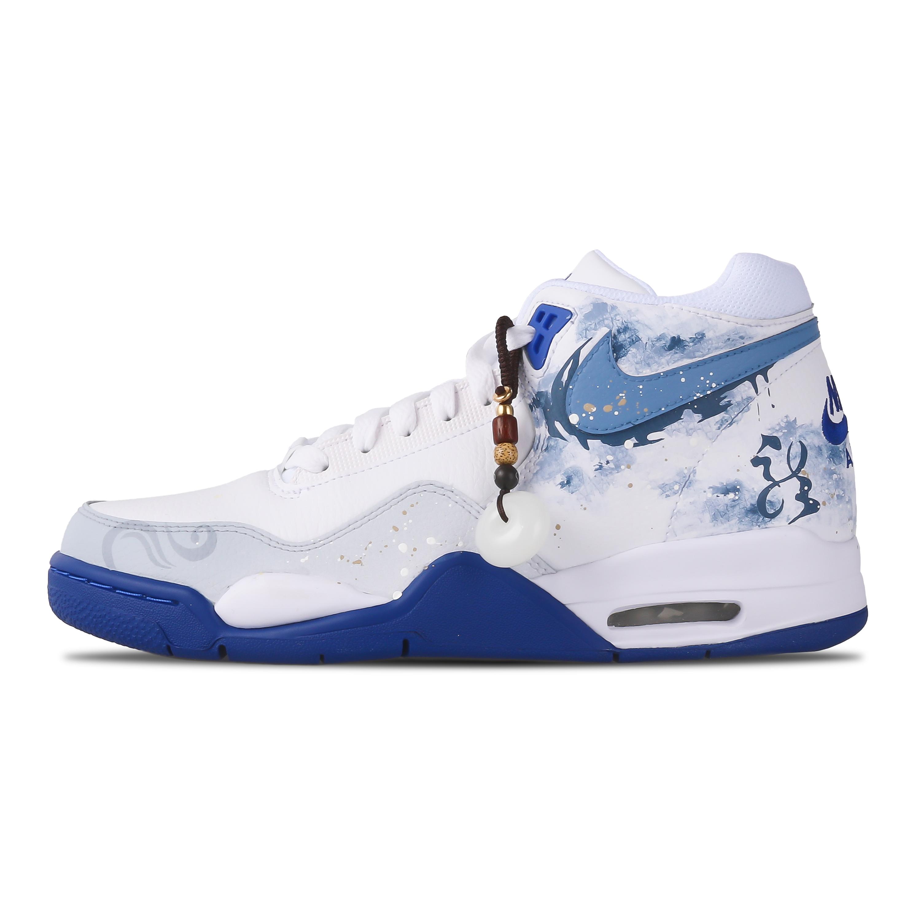 

Nike Flight Legacy Mid top Vintage Basketball Shoes Unisex Blue Ink Color BQ4212-103(Team28-) 42.5