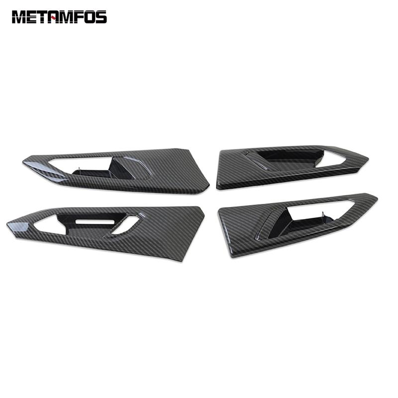 For Volkswagen VW T-cross Tcross - 2024 2025 Carbon Fiber Interior Door Handle Bowl Cover Trim Accessories Car Styling