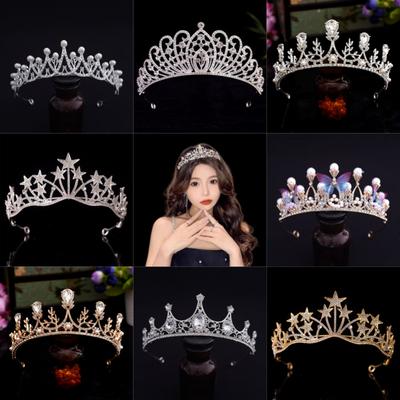Crown Tiara Children Princess Girls Crown Crystal Headband Girl Dress Performance Microphone Hair Accessories Catwalk Headwear