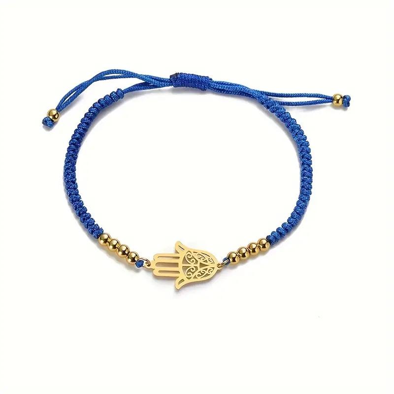 JYL TS Bracelet Stretch  Evil Eye Palm Charm Wards Off Negativity & Attracts Luck