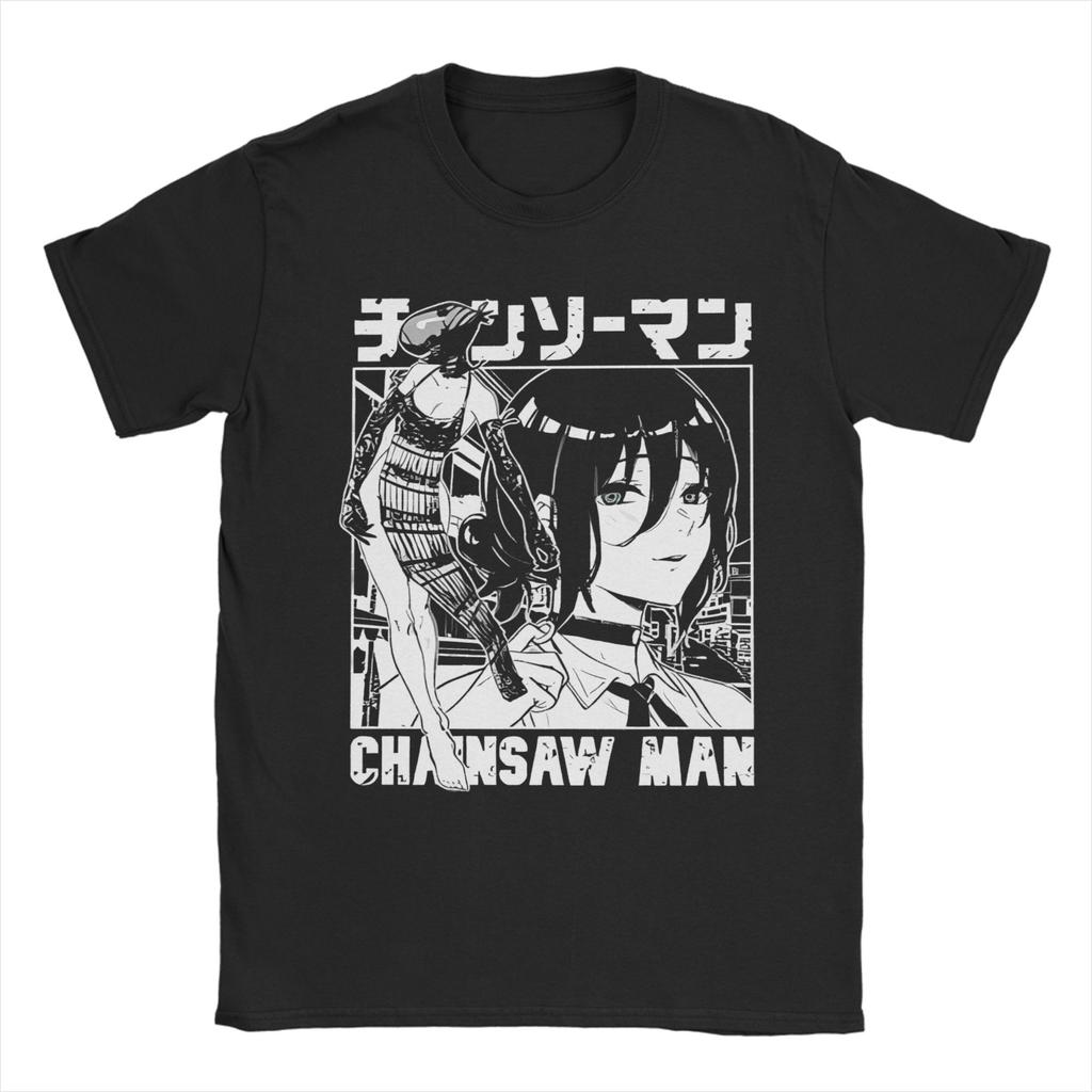 Funny Makima Chainsaw Man T Shirt For Men Women 100%Cotton Short Sleeve  Round Neck Summer Top Tee