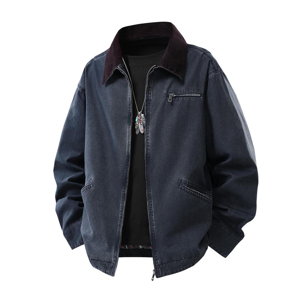 Herren Kunstlederjacke im Zweiteiler-Look: Winddicht, Lockere Passform, Jugendlicher Stil für Herbst/Winter