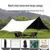 Heavy-Duty Black Oxford Cloth Tarp: Portable, Rainproof, Sunshade for Outdoor Camping, Picnic, Beach, Courtyard