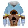 Moletom com Capuz Co-branded One Piece Infantil Desenho Animado Anime Luffy Zoro Ace Roupas Periféricos Estampa 3D Moletons Náuticos Tops de Outono