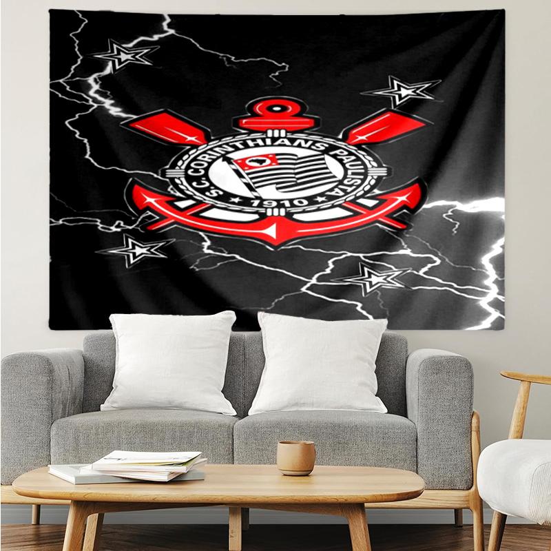 Sport Club Football Crest Printed Printed Tapestry, for Bedroom,Livingroom, dormitory, Large Wall Decor, Fabric Decor Fan Birthday Gifts