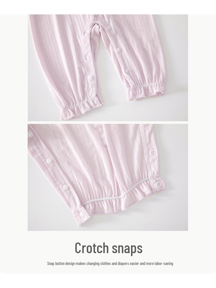Atmungsaktiver Baby-Mädchen-Langarm-Sommer-Strampler
