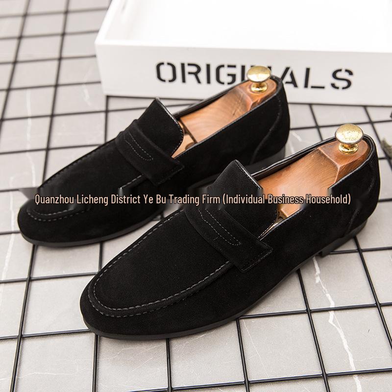 Men s Matte Leather Loafers Pointed Toe Slip-on - Large Size Business Casual Shoes Size 38