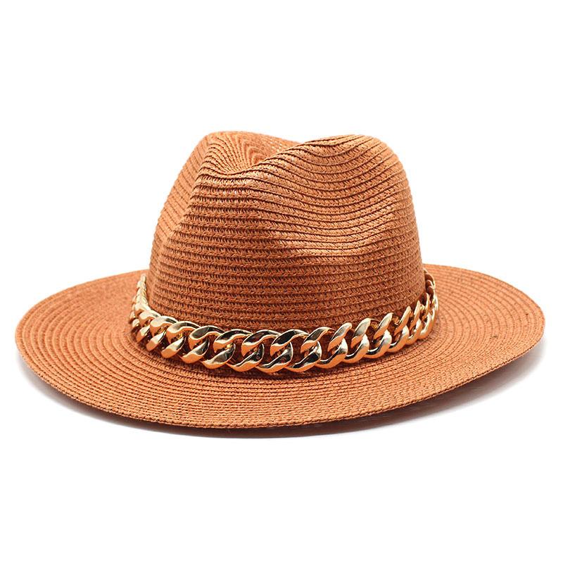 Internet Celebrity Chain Jazz Straw Hat Casual Versatile Sun Hat Travel Vacation Straw Hat Sun Hat Sun Hat