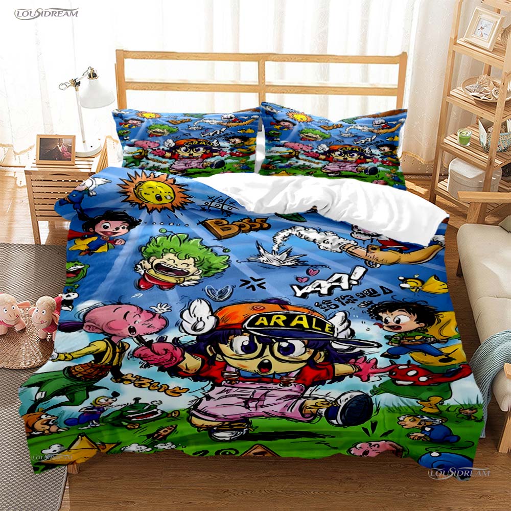 DR Slump Arale Anim Casal All Season Duvet Cover Comforter Bedding Set Soft Quilt Cover and Pillowcases Single/Double/Queen/King