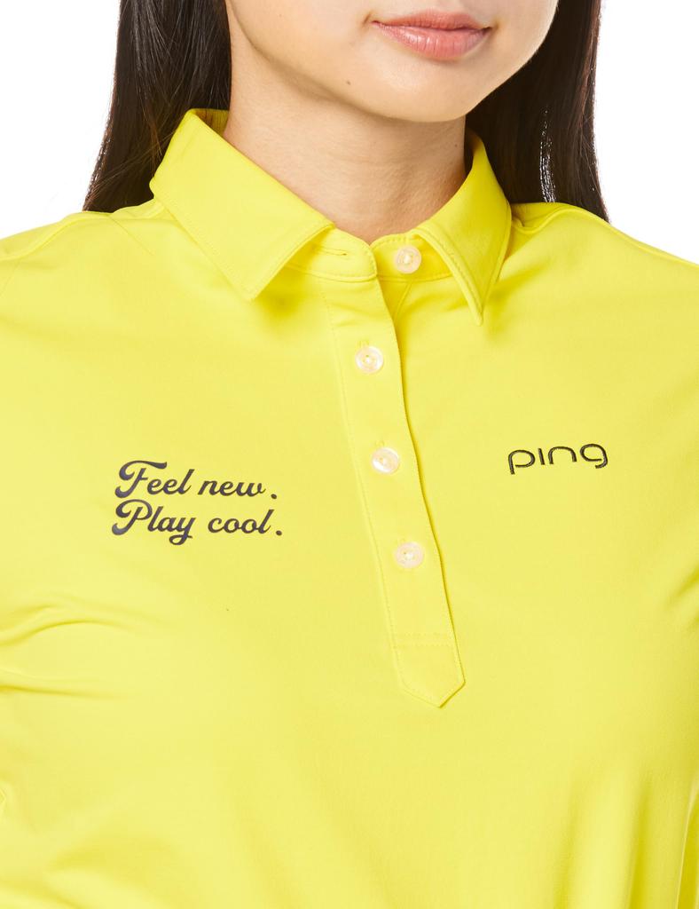 Short Sleeve Polo Shirt Quick UV Golf S [Pin Apparel] Women's (Moisture Wicking, Drying, Protection) / / 622-4160204 060_Yellow
