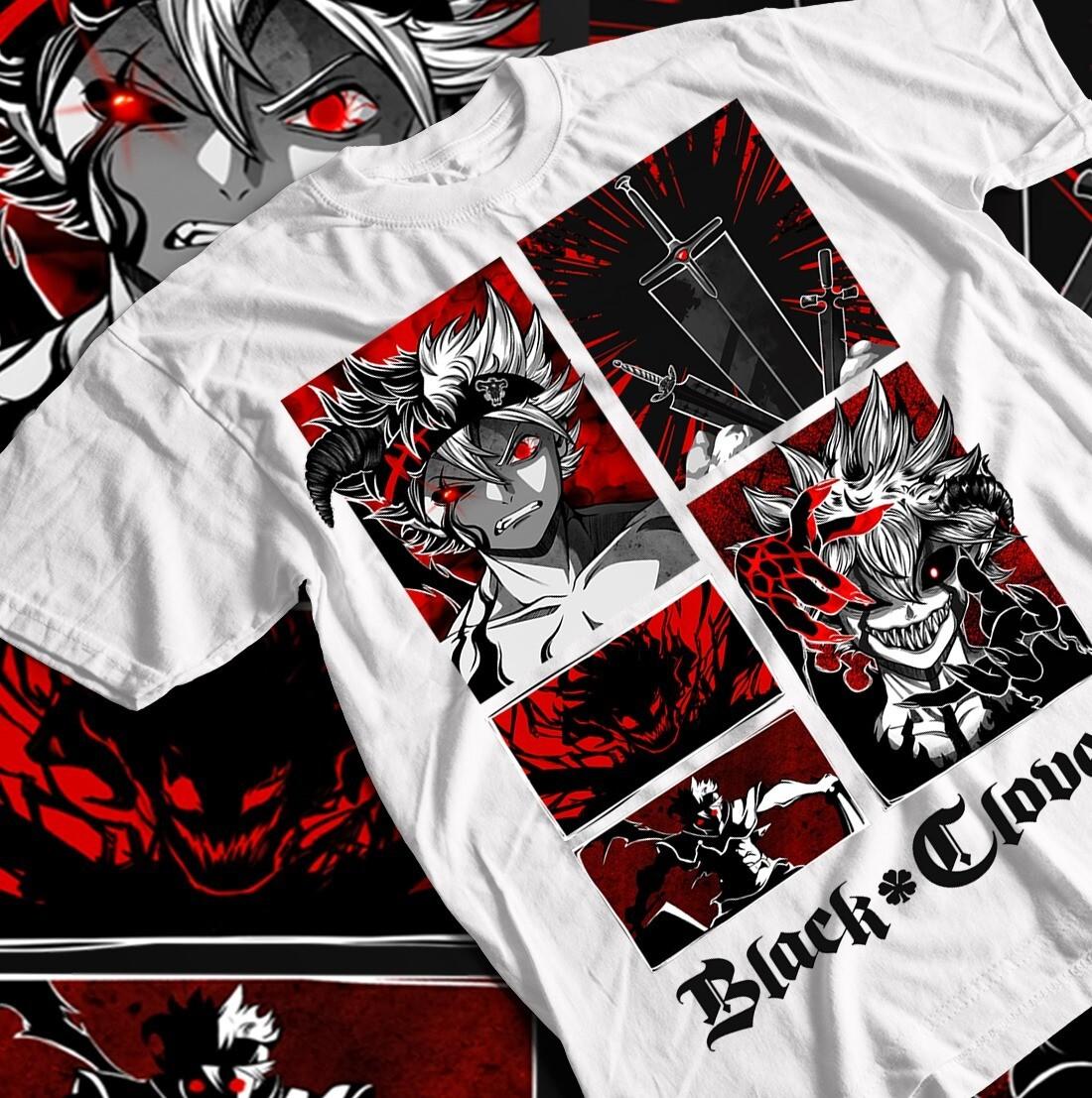 Black Clover Asta Yuno Anime Manga Tshirt Black Shirt Unisex Tee Heavy Cotton S