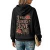 Women's Casual Loose Fit Hoodie with Letter Graphic