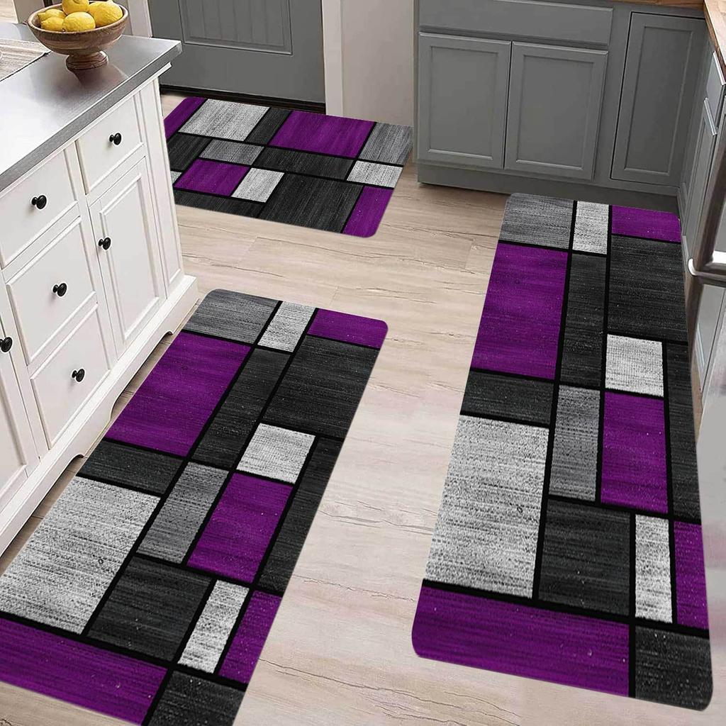 1 ks Prot únavová kuchyňská rohož, Geometrický moderní potisk, Vodotěsná, Protiskluzová, Silně polstrovaná kuchyňská podložka, Odolná comfortní podložka pro stání do kuchyně