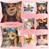 Game OOverwatch Jetpack Cat Pillow Covers Cartoon Sofa Decorative Home Doublesided Printing Short Plush Cute Cushion Cover