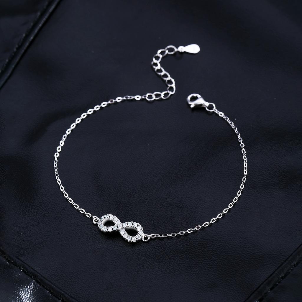 MODIAN D Color Moissanite Lab Created Diamond Bracelet 925 Silver Romantic Exquisite Infinity Love For Women Jewelry