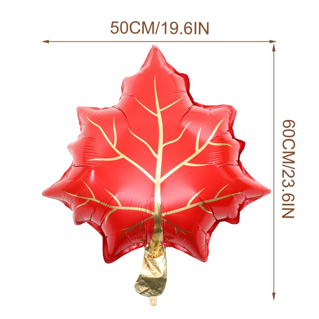 10 Pcs Autumn Decoration Thanksgiving Balloons Festival Maple Leaf Party Fall Colored Foil