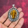 Tiger's Eye 925 Solid Sterling Silver Pendant, Handmade Gemstone Pendant, Gift For Mom Antique Jewelry