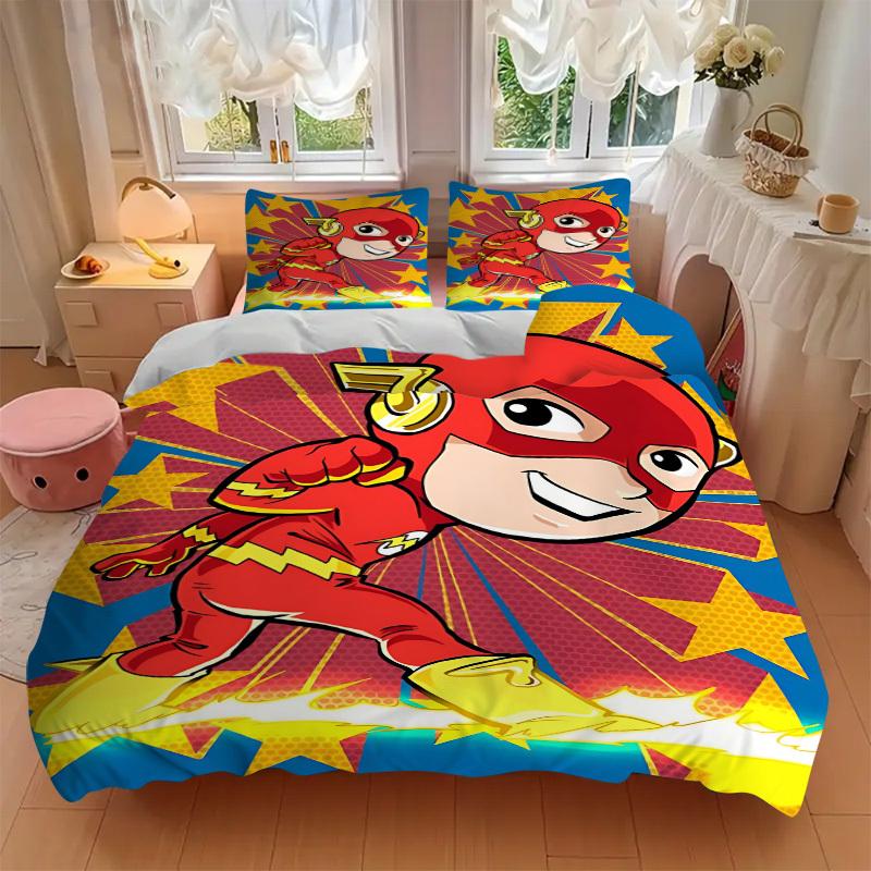3pcs Superhero Cover Set, Bedding Set, Soft Comfortable Duvet Cover, For Bedroom, Guest Room (1*Duvet Cover + 2*Pillowcases, Without Core) Y