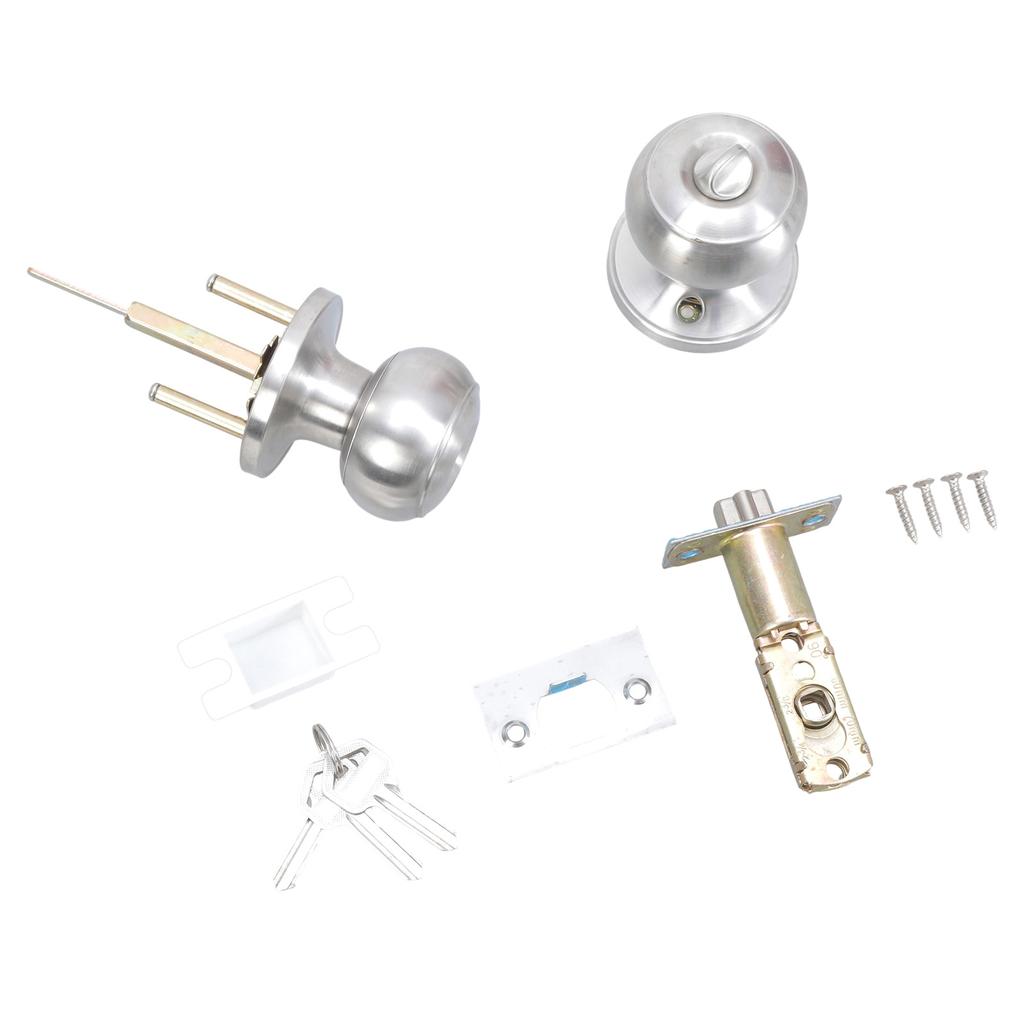 Stylish Interior Door Knobs Square Rosettes Privacy Lock Coastal Styles Stainless Steel Materials for Bedroom or Bath