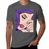 Purple Hair Crying Comic Girl TShirt Lightweight Sport Basic TShirt