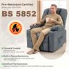 Oversized Riser and Recliner Chairs for the Elderly, Fabric Upholstered Lift Chair for Living Room with Remote Control, Side Pockets, Cup Holder, Grey