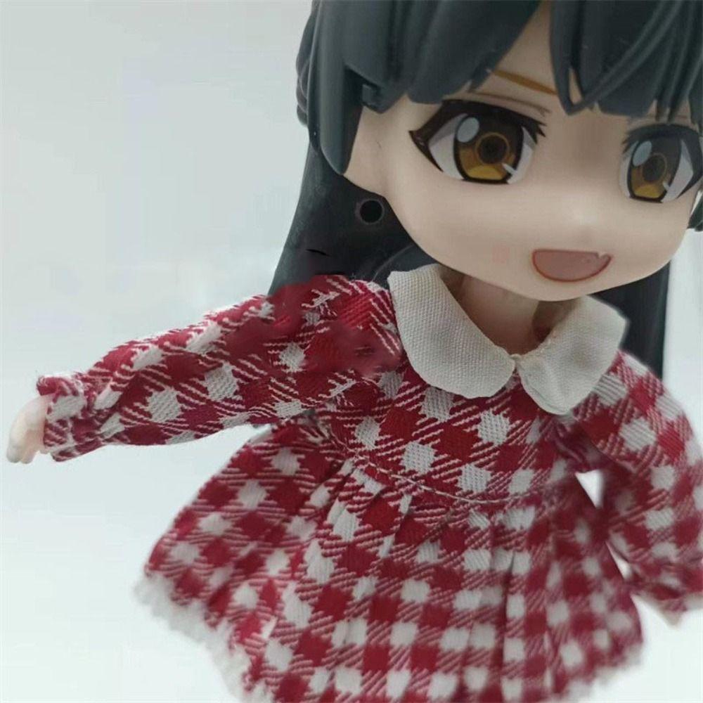 Handmade Printed Dresses Fashion Doll Clothes Skirt Dolls Tops  1/11 OB11 Dolls/1/12 BJD