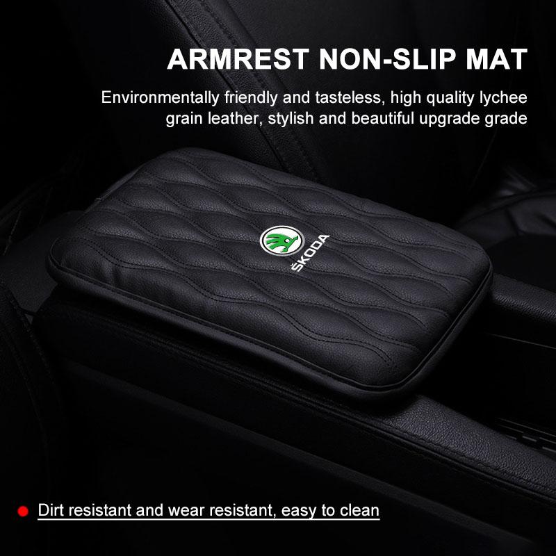 1 ks Kožené podložky loketní opěrky do auta Ochranný voděodolný polštář na ruku Pro Škoda Octavia 2 3 Fabia Kamiq Kapoq Kodiaq A5 A7 Rapid SCALA Superb