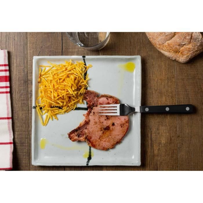 Fourchette À Steak - ARCOS - Steak Basic - Acier Inoxydable - Polyoxyméthylène Noir - 195 Mm