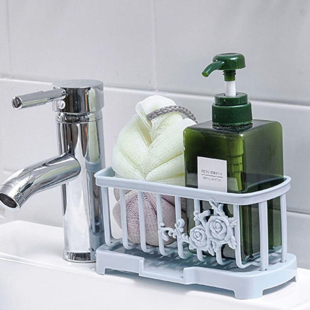 Soap Dispenser Sink Drain Rack Removable Toilet Holder Bathroom Kitchen Organizer Shelf