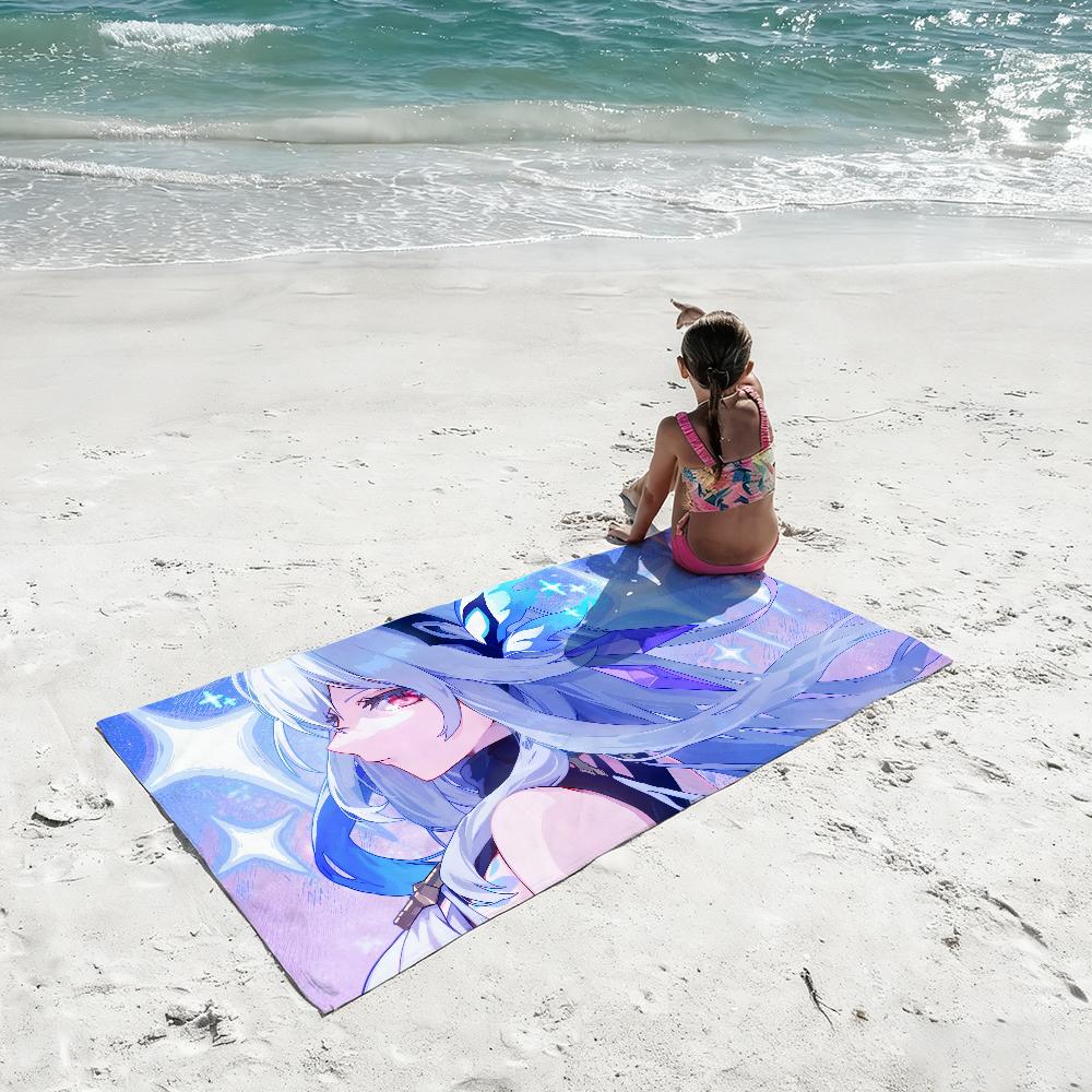 Game Skirk Genshin Impact Towel Soft Lightweight Anti-Sand Large Beach Towel Quick-Drying Bath Sports Family