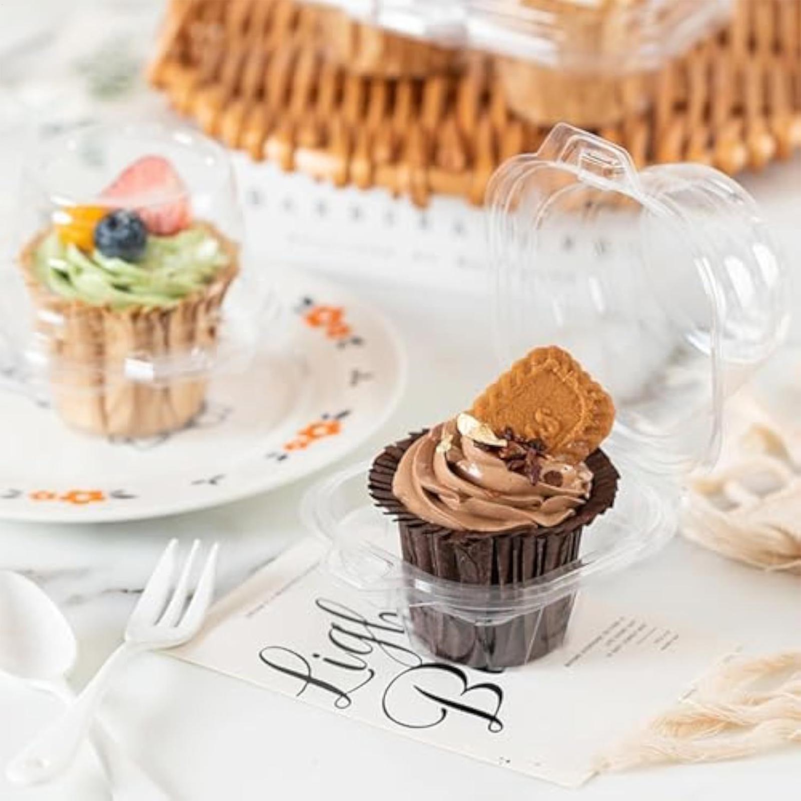 Cupcake Containers Stackable Reusable Carrier With Lid 20 Pieces Small Thick Cupcake Holders Box For Muffins Pastry Dessert China Mainland