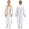 Girls Long Sleeve Zipper Choir Robe Color Block Design Stand Collar Graduation Halloween Cosplay Gown