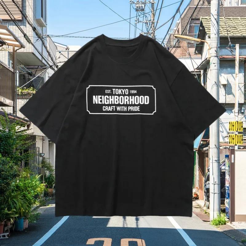 2025 Tokyo Neighborhood Craft and Pride Men's and Women's Printed T-shirt Black and White NBHD Cotton Loose Casual Tshirt Top