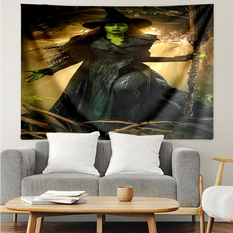 Wicked Print Tapestry, Backdrop, Easy Setup, Ideal for Bedroom, Office & Living Room, with Aesthetic Wall Hanging Decor.