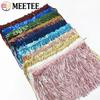 Meetee 1-5Yards 17cm Sequin Laser Tassel Fringe Curtain Dress Edging Tassels Lace Decorative Trimmings Home Sewing Accessories