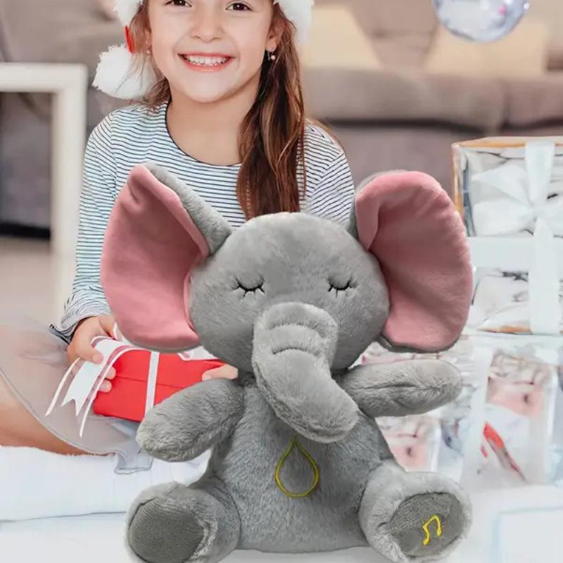Hot Sell Glowing Breathing Music Cute Animal Elephant Plush Doll Children Sleep Soothing Bedtime Companion Soft Toy s Cuddly Stuffed Fluffy Huggable