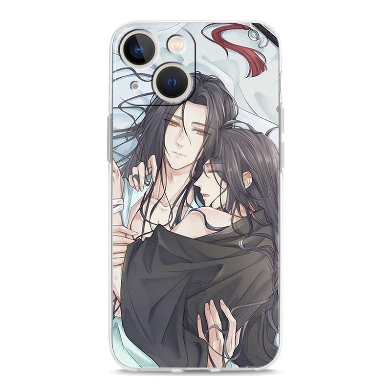 Handyhülle für iPhone 15 14 13 12 Mini 11 Pro Max XS X XR 7 8 Plus Transparente TPU-Hülle Comic Man Erha und sein weißer Katzenmeister