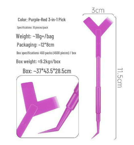 

Eyelash Perming Y-Brush: 10pcs 3-in-1 Tool for False Lash Application & Doll Perming 10 pieces/bag