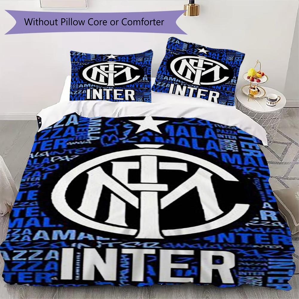 Inter Milan Patronen Beddengoed Dekbed Set Dekbedhoes Kussensloop Huisdecoratie Verjaardagscadeau (1 dekbedovertrek + 2 kussenslopen (zonder vulling))60