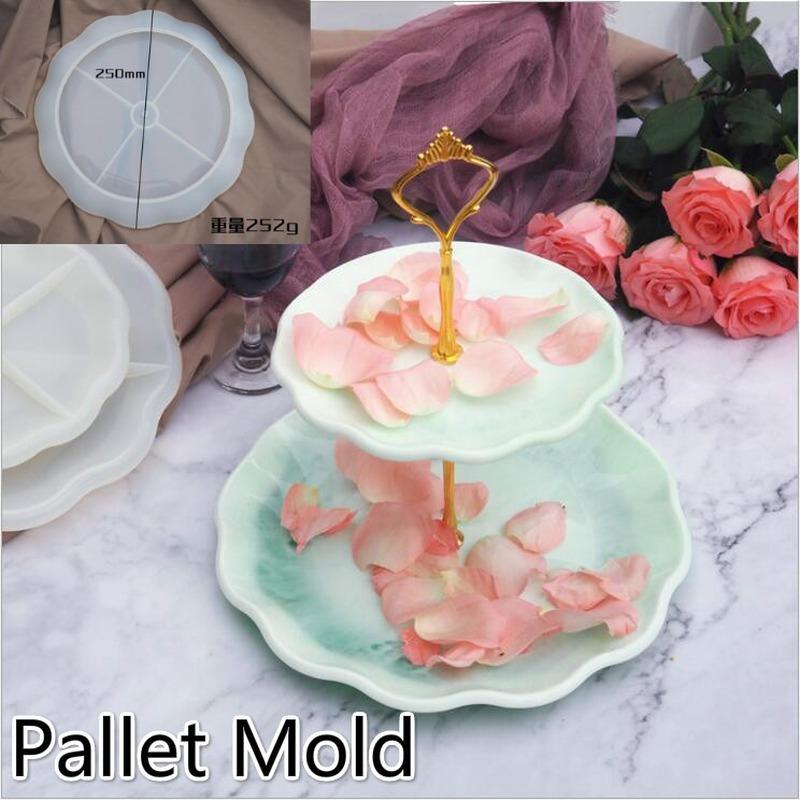 Three-dimensional Lace Two-layer Tray Silicone Mold Shelf Coaster DIY Tool