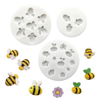 Moule en Silicone Abeille Fleur Fondant Gâteau Chocolat Bonbon Gelée Outils de Décoration en Silicone