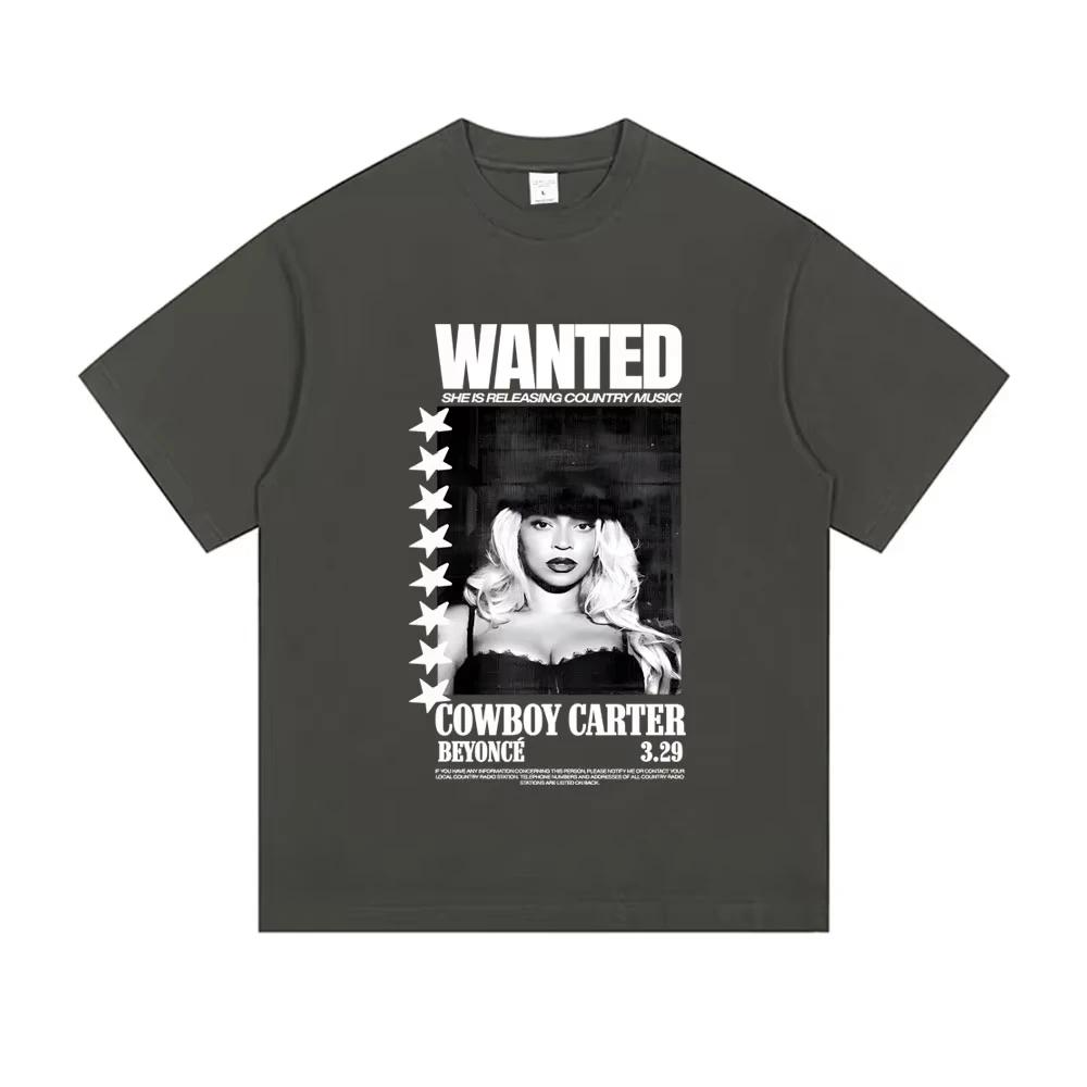Wanted She Is Releasing Gountry Music Beyonce Cowboy Carter Tshirt Mens Fashion Casual Oversized T Shirts Women Vintage Tshirt